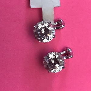 Clipon Round Diamond-like Earrings